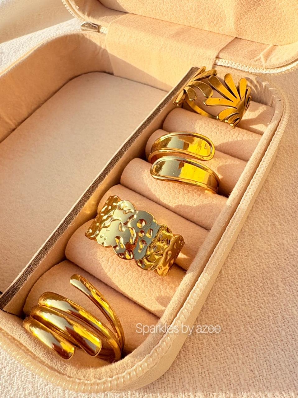 Luxuary Stainless Steel Gold Rings - (18k Gold Plated )